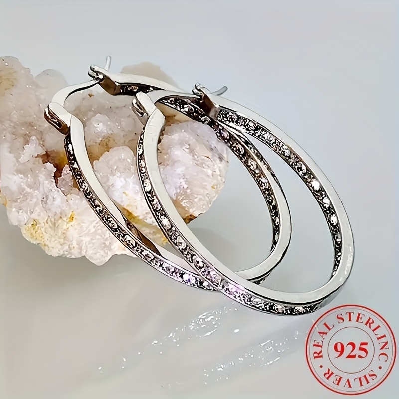 Women's S925 Silver Oval Earrings